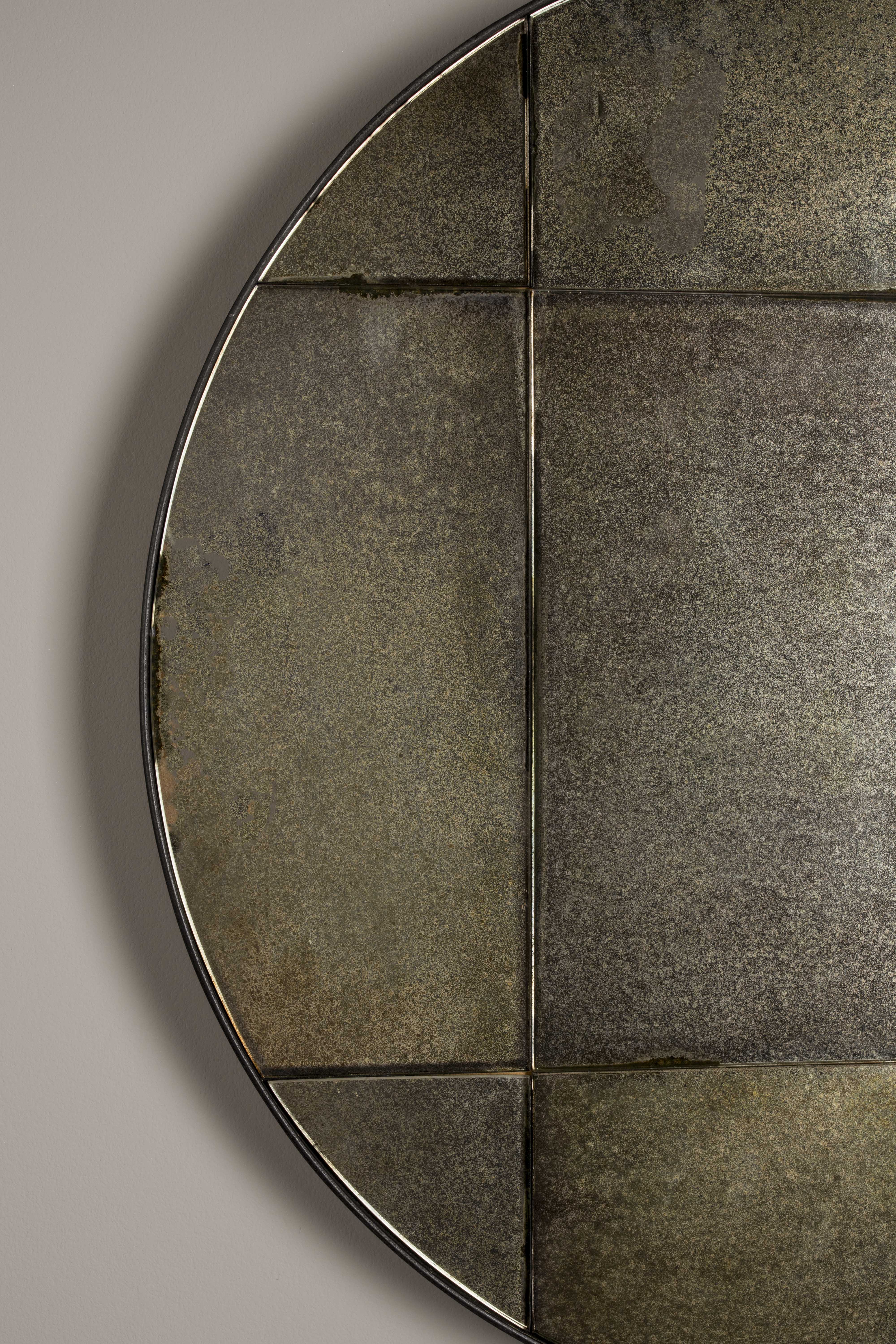 Dutchbone Mado Antique Finish Round Wall Mirror Medium